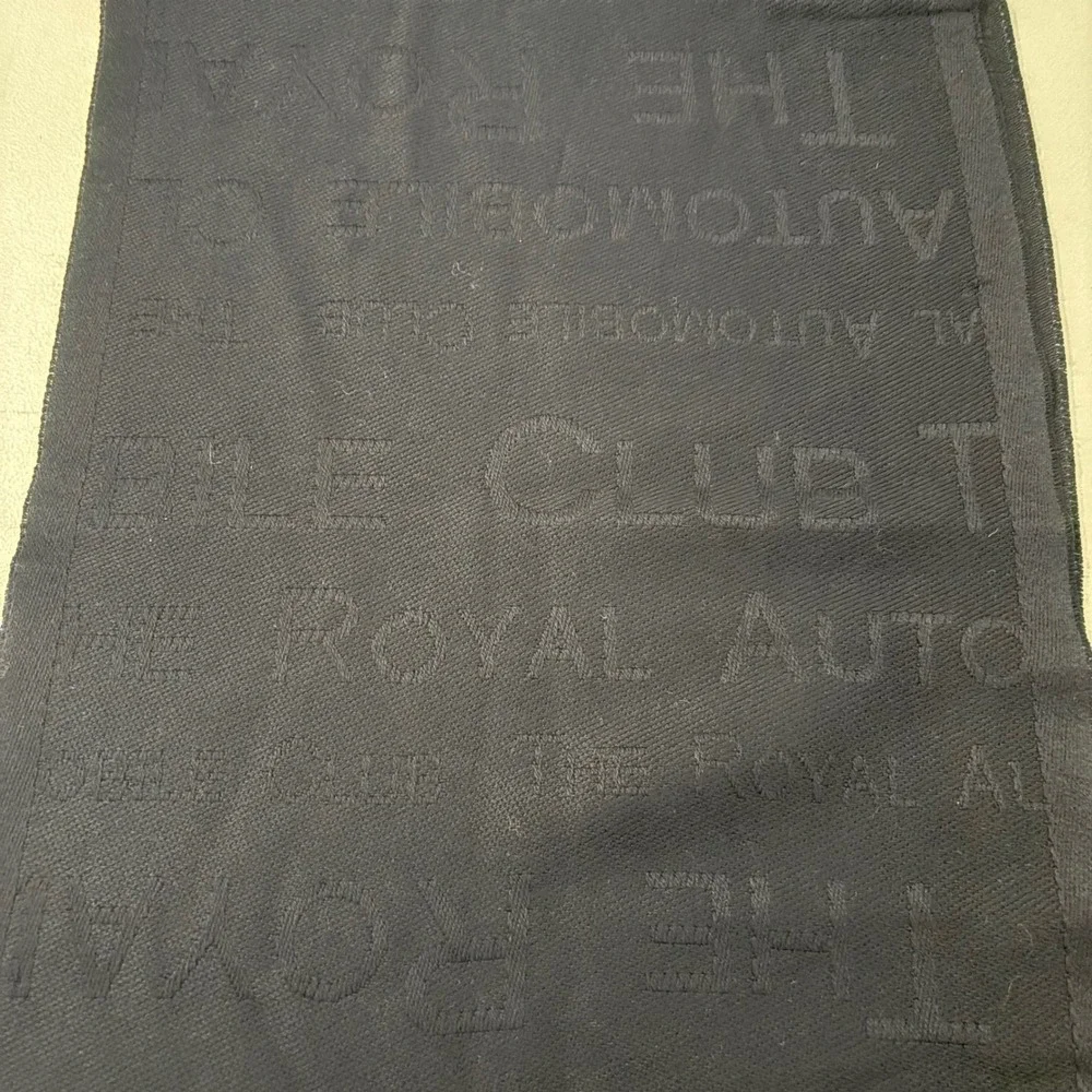 The Royal Automobile Club Scarf Navy Blue 100% Wool Jacquard Made in Italy Light